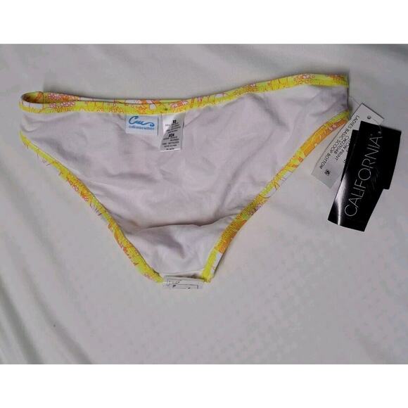 California Waves Junior's Printed Bikini Swimsuit Yellow Size X-Small - Picture 9 of 10